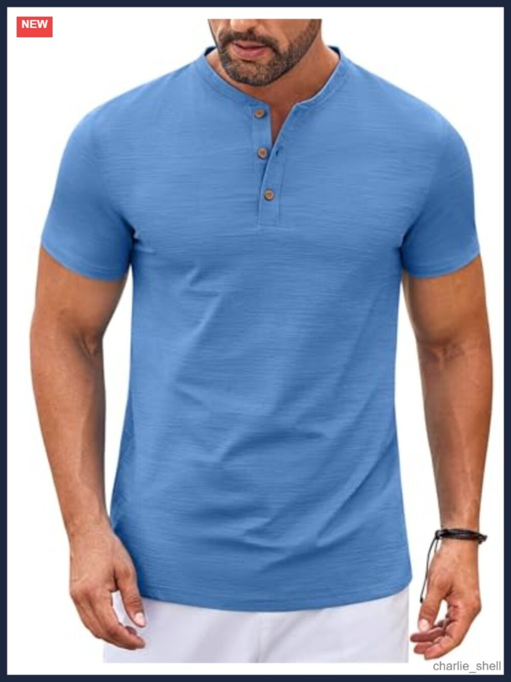 Men's Henley Shirt Short Sleeve Lightweight Casual Summer Tee Top Regular Fit